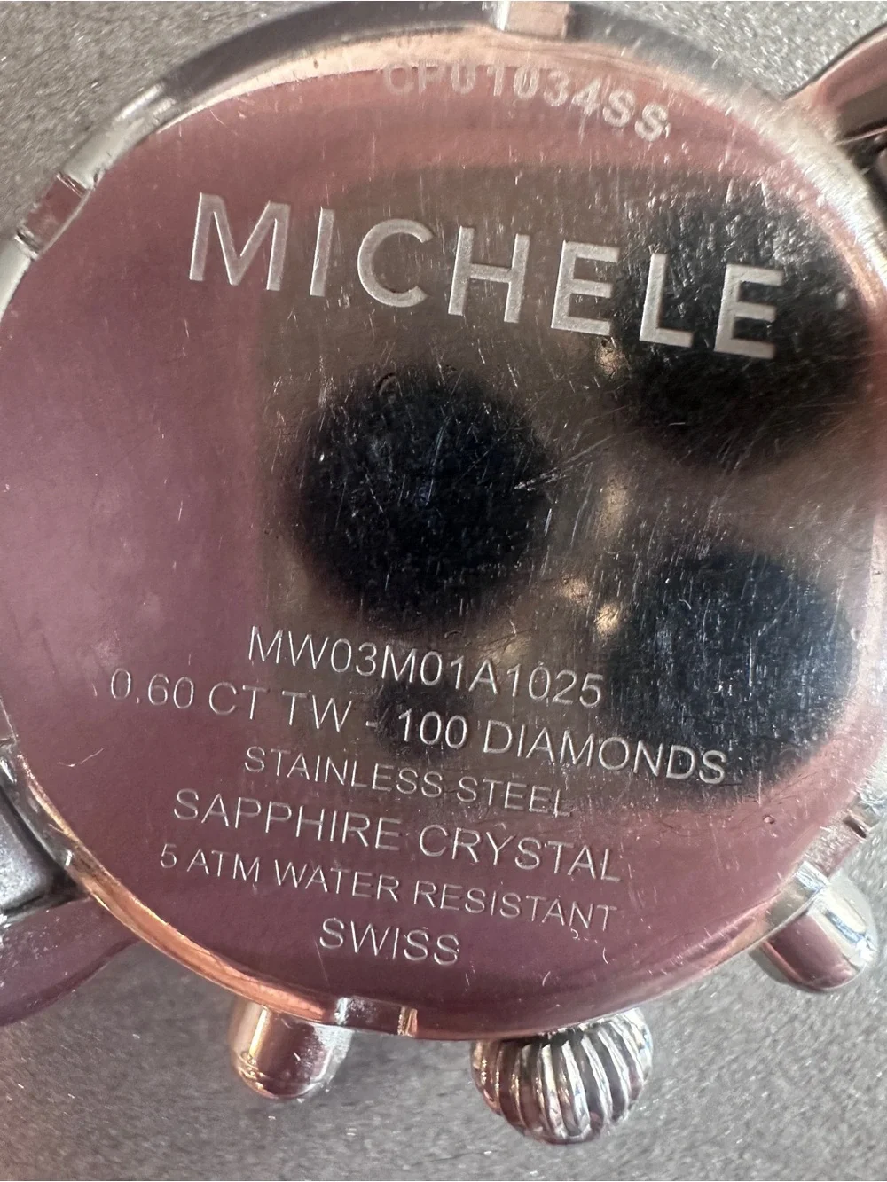 Michele Stainless Steel Chronograph Women’s Watch